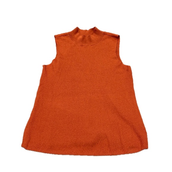 LOFT Tops - LOFT Sleeveless Mock Neck Knit Top/Sweater in Rust Orange! ☀️